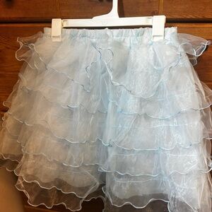 Handmade Light Blue Ruffled Women's Skirt for dance costume